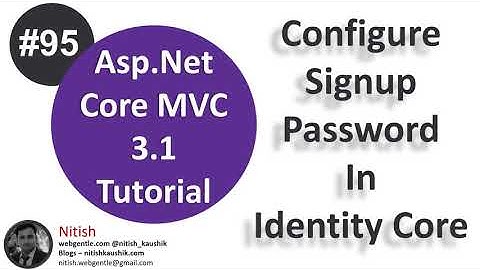 (#95) Configure the password complexity in Identity core | Asp.Net Core tutorial