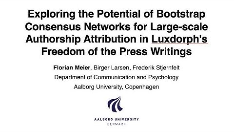 Bootstrap Consensus Networks for Authorship Attribution (Presentation @DHiNorden2020)