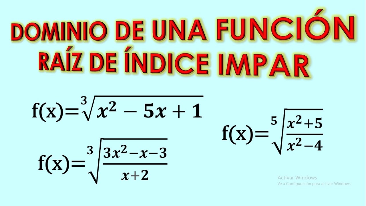 Hallar el dominio de funciones