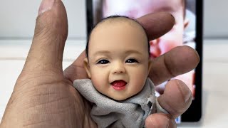 Sculpting a Cute Baby with polymer clay | Figure Sculpturing Process | DuomeDoll