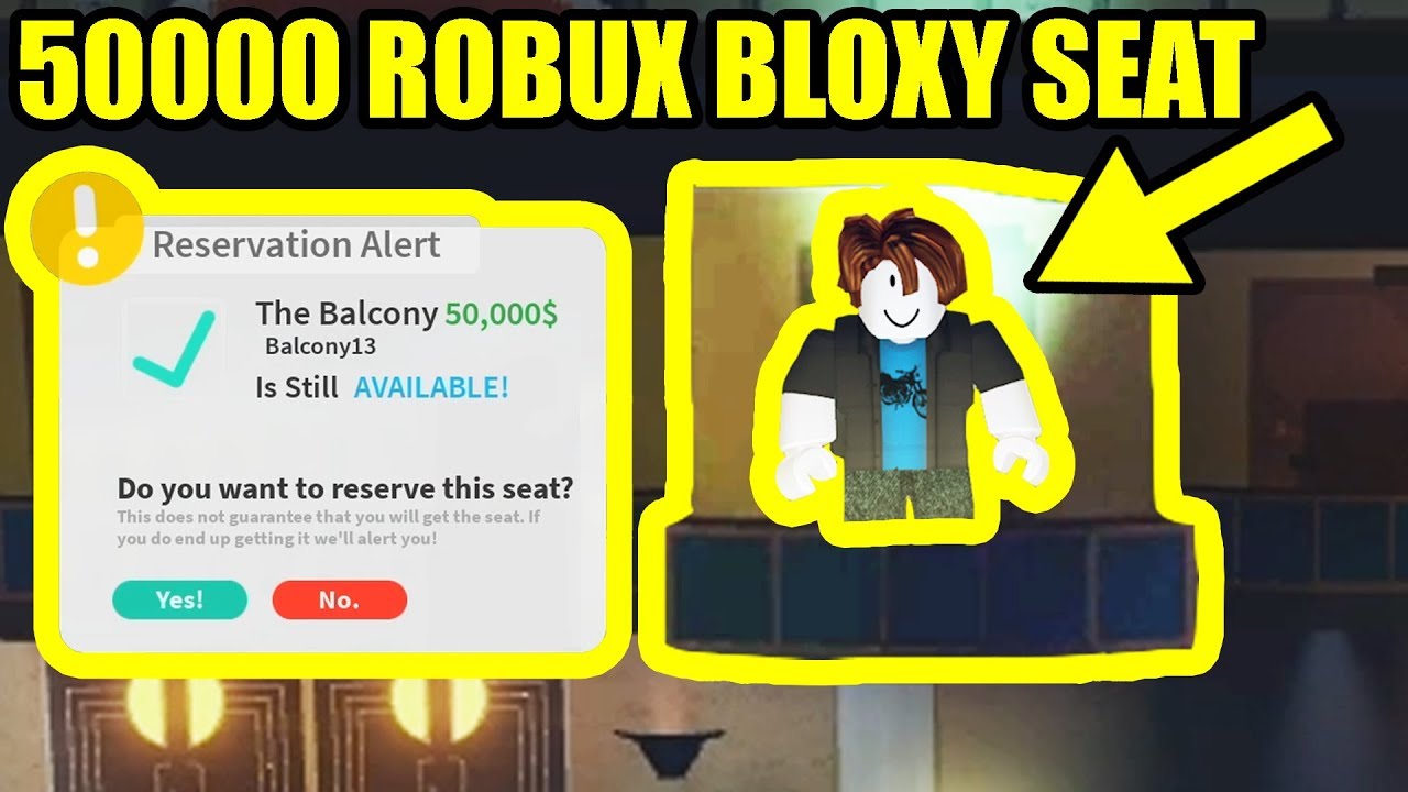 Bacon Hair Buys 50000 Robux Bloxy Award Seat Roblox Jailbreak Bloxy Awards Youtube