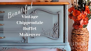 Vintage Chippendale Buffet Makeover | My Most In Depth Furniture Makeover In 2021