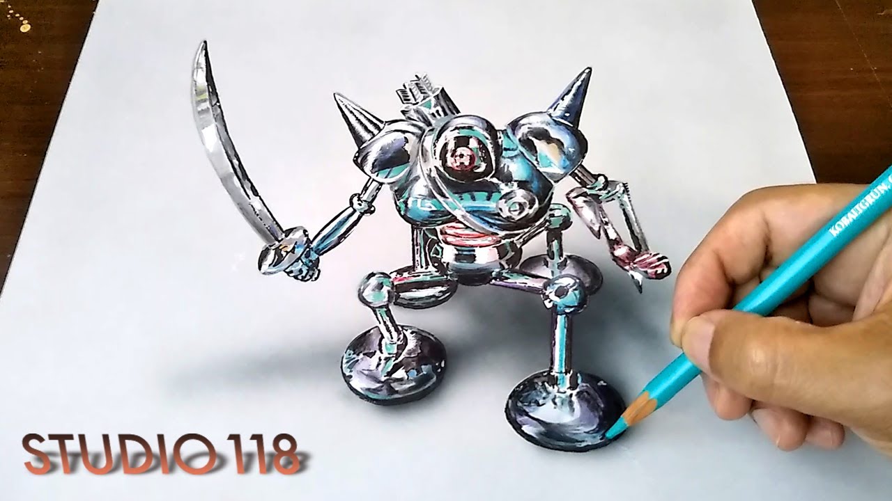 キラーマシンを色鉛筆で描いてみた ドラクエ イラスト メイキング Drawing Studio 118 Youtube