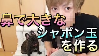 【謎の激痛‼︎】鼻で大きなシャボン玉を作ってみた‼︎