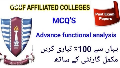Advance functional analysis past pepar MCQ