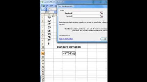 Standard Deviation in Excel