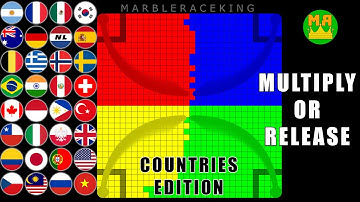 Multiply or Release Countries Edition Marble Race in Algodoo \ Marble Race King