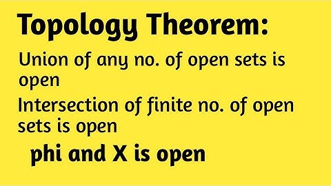Union of any number of open sets is open| Intersection of finite no. of open sets is open