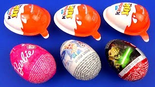 Super Surprise Eggs Kinder Joy Star Wars Barbie Disney Frozen Cars Learn Colors And Numbers For Kids