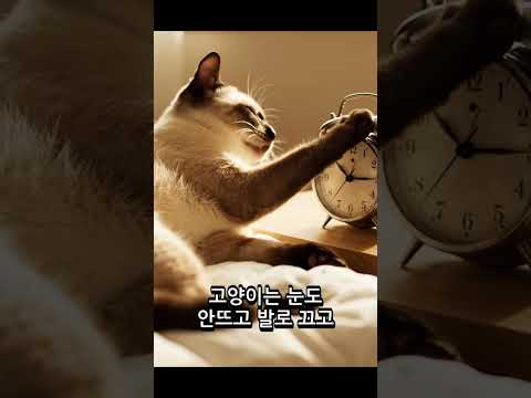 고양이의 월요일 아침 😴 알람 꺼버리고 다시 자는 집사 필수템 #쇼츠