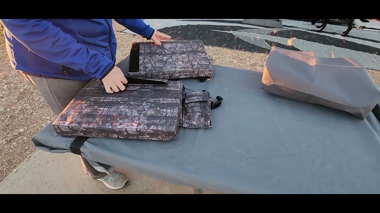Heated seat cushion with backrest for hunting, camping, football games