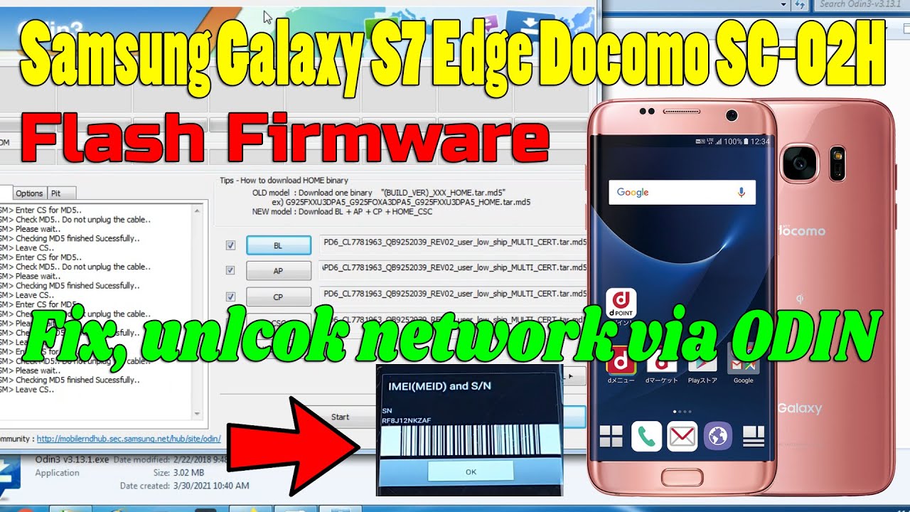 Samsung Galaxy S7 Edge Docomo SC-02H Fix unlock network via ODIN