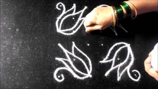 Birds rangoli designs | 6 by 6 dots birds kolam | Sudha Balaji Birds rangoli designs | 6 by 6 dots birds kolam | Sudha Balaji