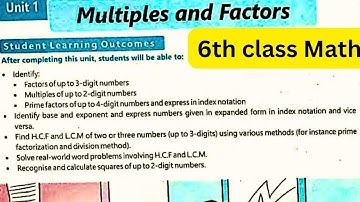 6th Class Math | Unit 1 All Exercises | Factors | Multiples | HCF | LCM | Square of a number | ETEA