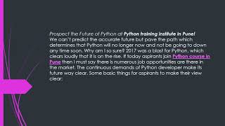 Certified Python Classes in Pune ! Let meCertified Python Classes in Pune ! Let me tell you why?