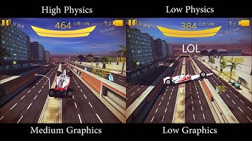 Asphalt 8 Comparison - High Physics VS Low Physics (Physics, Windows)