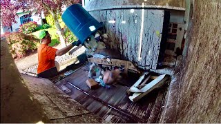 Garbage Truck  GoPro *Hopper Shot* Labrie Expert 2000 Crushing Bulky Items!