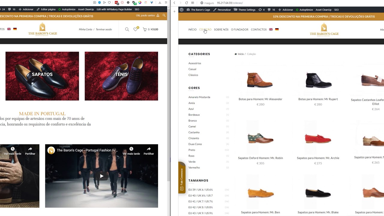 Antes e depois de optimizar a velocidade do site — The Baron's Cage