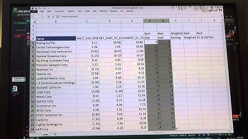 Aerospace Sector Video 3 of 4: Setting up a Simple Screening Model in Bloomberg/Excel