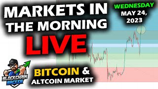 MARKETS in the MORNING, 5/24/2023 Bitcoin Sits on 100-Day Moving Average, Altcoins and Stocks Fumble