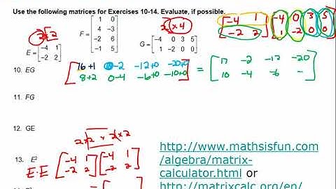 Algebra 2: Multiplying Matrices Video Part 2