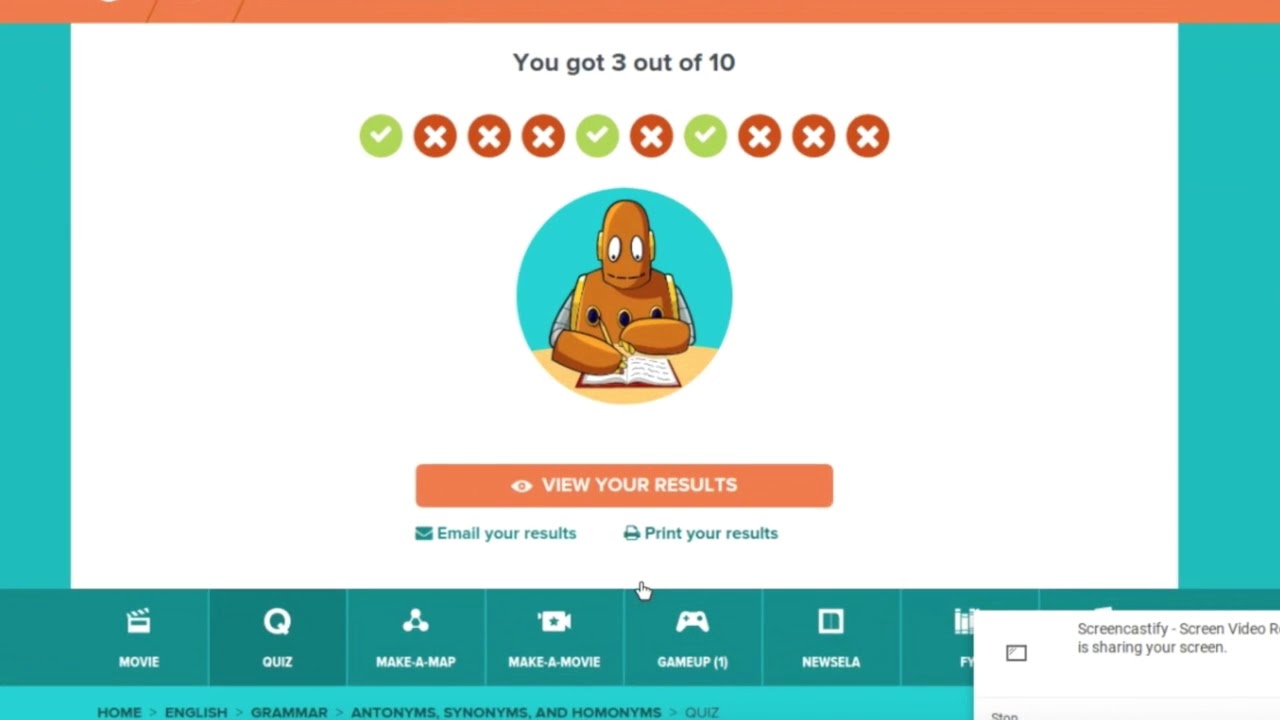 How To Take And Upload Brainpop And Brainpop Jr Quizzes Youtube