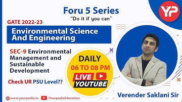 7pm Live GATE ES 2022-23 | Foru 5 Series | GATE Environment Science & Engg |Free Videos| Saklani Sir