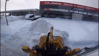 wa40の車窓から39 今季初の現場！ 腰までの硬く締まった雪を除雪していく！