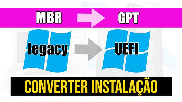 Como converter do MBR para GPT sem formatar via prompt de comandos [De Bios Legacy para UEFI]