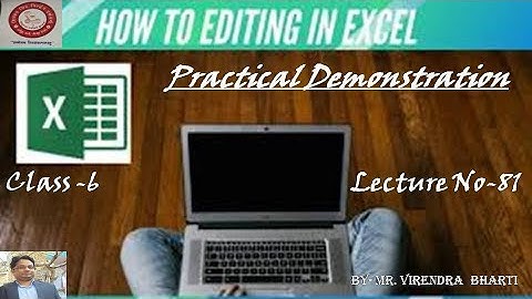 Ch 7 Editing a Worksheet (Part-3) Lecture No 81 Class 6