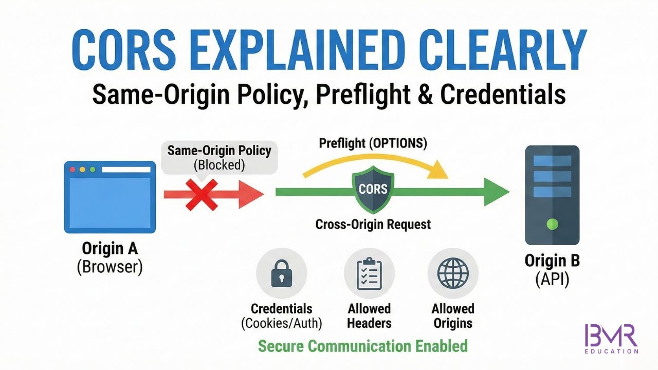CORS Explained Clearly | Same-Origin Policy, Preflight & Credentials ...