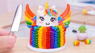 Unicorn Cake 🌈 Colorful Miniature Rainbow Unicorn Wings Cake Decorating | Design by Mini Bakery