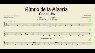 Ode to Joy Sheet Music for Flute Himno de la Alegría Partitura