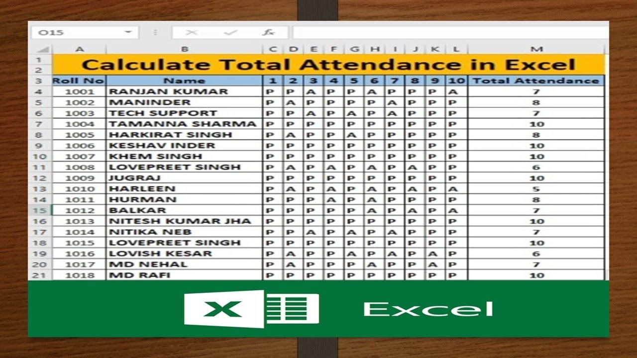 how-to-calculate-total-attendance-in-excel-youtube