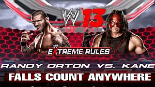 WWE Randy Orton vs Kane Falls Count anywhere match Extreme Rules 2012 | WWE 13 Wii Dolphin emulator