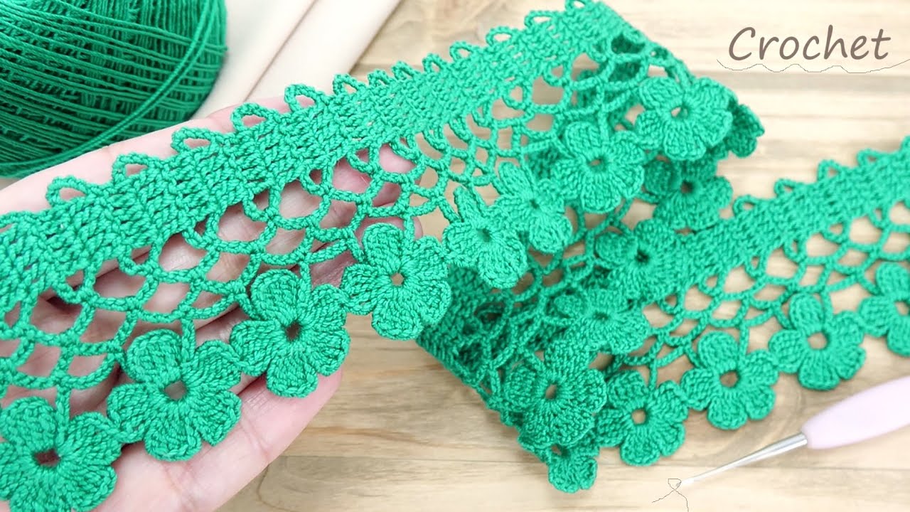 Цветочное ЛЕНТОЧНОЕ КРУЖЕВО вязание крючком 🧶Easy to Crochet TAPE LACE Tutorial🧶