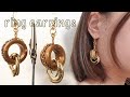 【UVレジン】ゴールド基調の高見えリングピアス/Gold-tone high-looking ring earrings