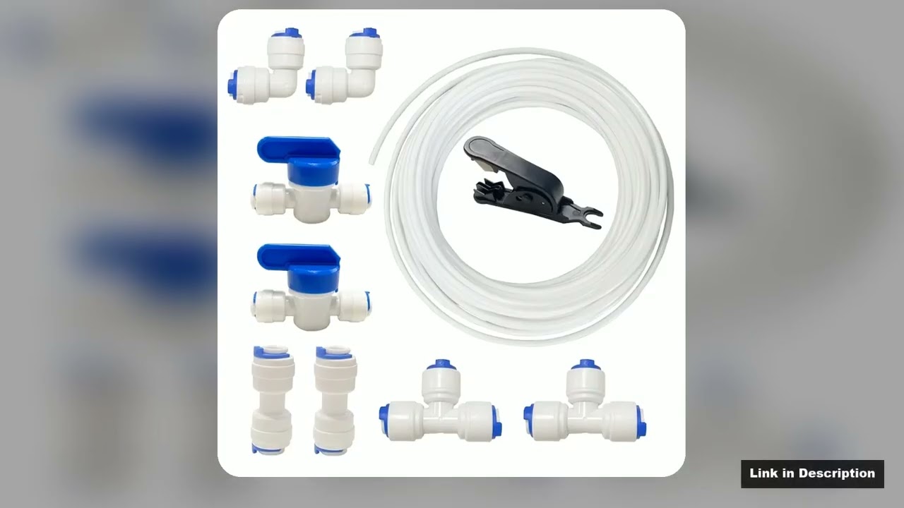 Water Supply Hose And Inline Shutoff Valve Water Tube Refrigerator Connectors Kit for Water Filter
