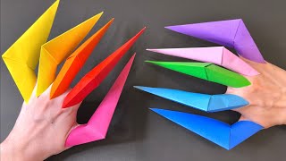 【折り紙】超簡単！爪の折り方(折り図付きで 1番分かりやすい！)【Easy Origami】How to make Dragon Claw ドラゴン モンスター ドラキュラ Paper toy 遊べる