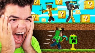 Speedrunner Vs. Hunters But Its Raining Lucky Blocks