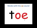Letter sounds - /oe/