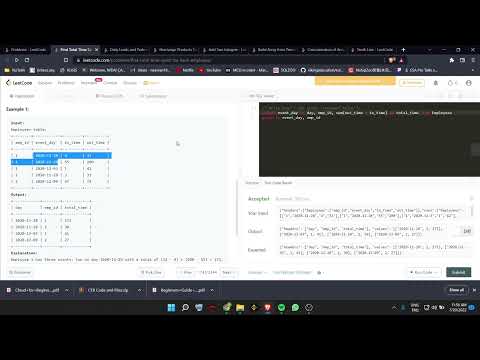 Find Total Time Spent by Each Employee solution using MSSQL Leetcode