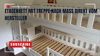 Etagenbett mit Treppe nach Maß direkt vom Hersteller. Kinderbett, Hochbett, Treppenbett für DE AT CH