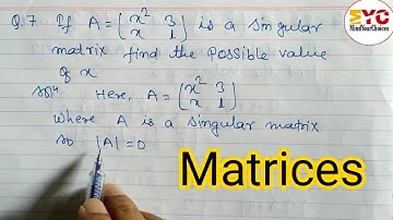 Matrices | Matrices class 12 | The Matrix | Singular Matrix Problem | Identity Matrix | Matrix |