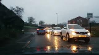 Traffic from Fox Lane to Rock Hill, Bromsgrove - Jan 9th 2018 at 8.35am