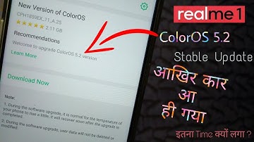 Realme 1 Color OS 5.2 Stable Version Update Mil Gaya | Realme Color OS 5.2 Update🔥🔥