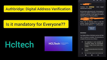 Hcl tech Adress verification mail |Auth Bridge  #  hclonboarding #hclrecruitment #hcltechnologies