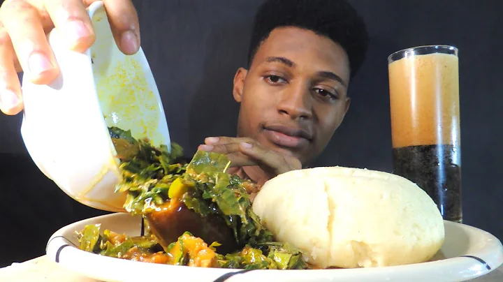 ASMR AFRICAN NIGERIAN SEMOVITA, OHA SOUP, BEEF & PONMO MUKBANG(No talking)eating sounds|food Monger