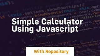 Simple calculator using javascript