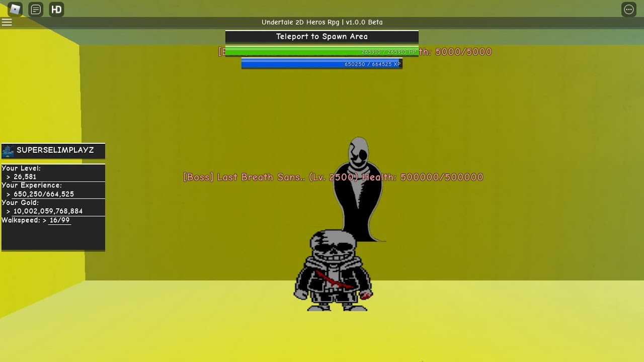 Sans Battle Simulator {heal} - Roblox